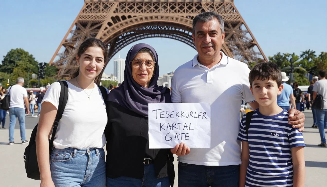 Mutlu müşterimiz Paris Eyfel Kulesi'nde - Teşekkürler Kartal Gate